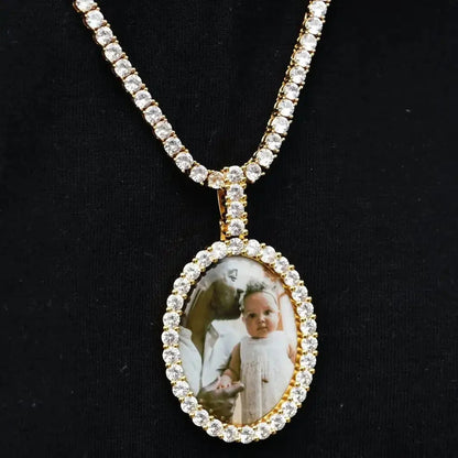 3D Oval Custom Picture Pendant