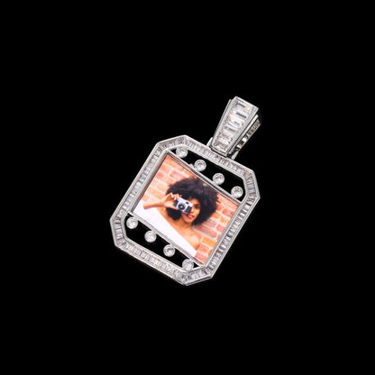 3D Quadrilateral Solid Photo Custom Commemorative Pendant - 30mm