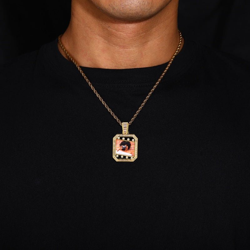 3D Quadrilateral Solid Photo Custom Commemorative Pendant - 30mm