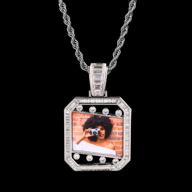 3D Quadrilateral Solid Photo Custom Commemorative Pendant - 30mm