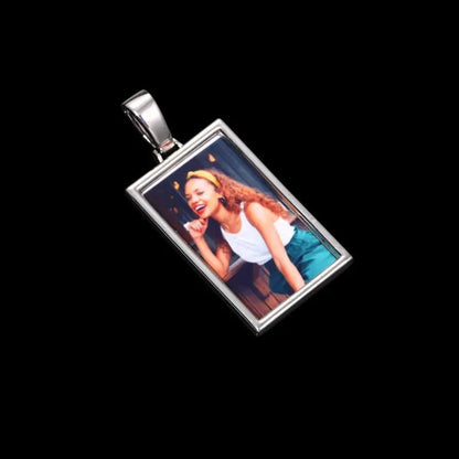 3D Rectangular Solid Custom Photo Pendant - 25mm