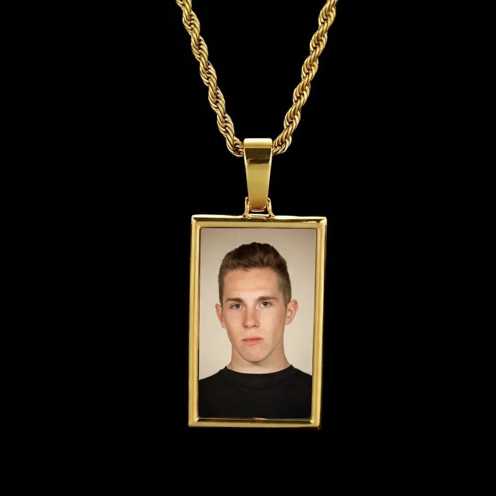 3D Rectangular Solid Custom Photo Pendant - 25mm