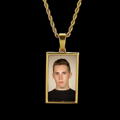3D Rectangular Solid Custom Photo Pendant - 25mm