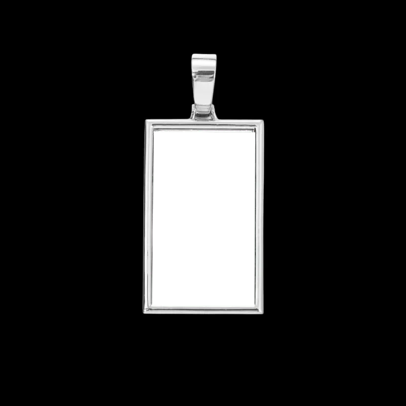 3D Rectangular Solid Custom Photo Pendant - 25mm