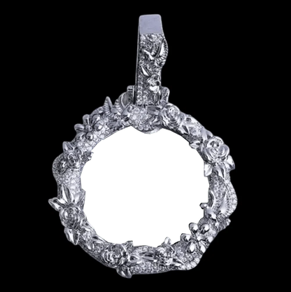 3D Rose’s Flower Custom Photo Round Pendant
