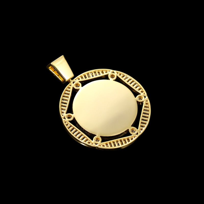 3D Round Hexagonal Solid Photo Custom Commemorative Pendant - 42mm