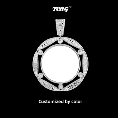 3D Round Hexagonal Solid Photo Custom Commemorative Pendant - 42mm