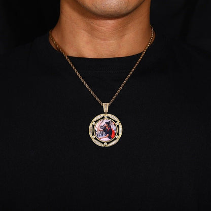3D Round Hexagonal Solid Photo Custom Commemorative Pendant - 42mm