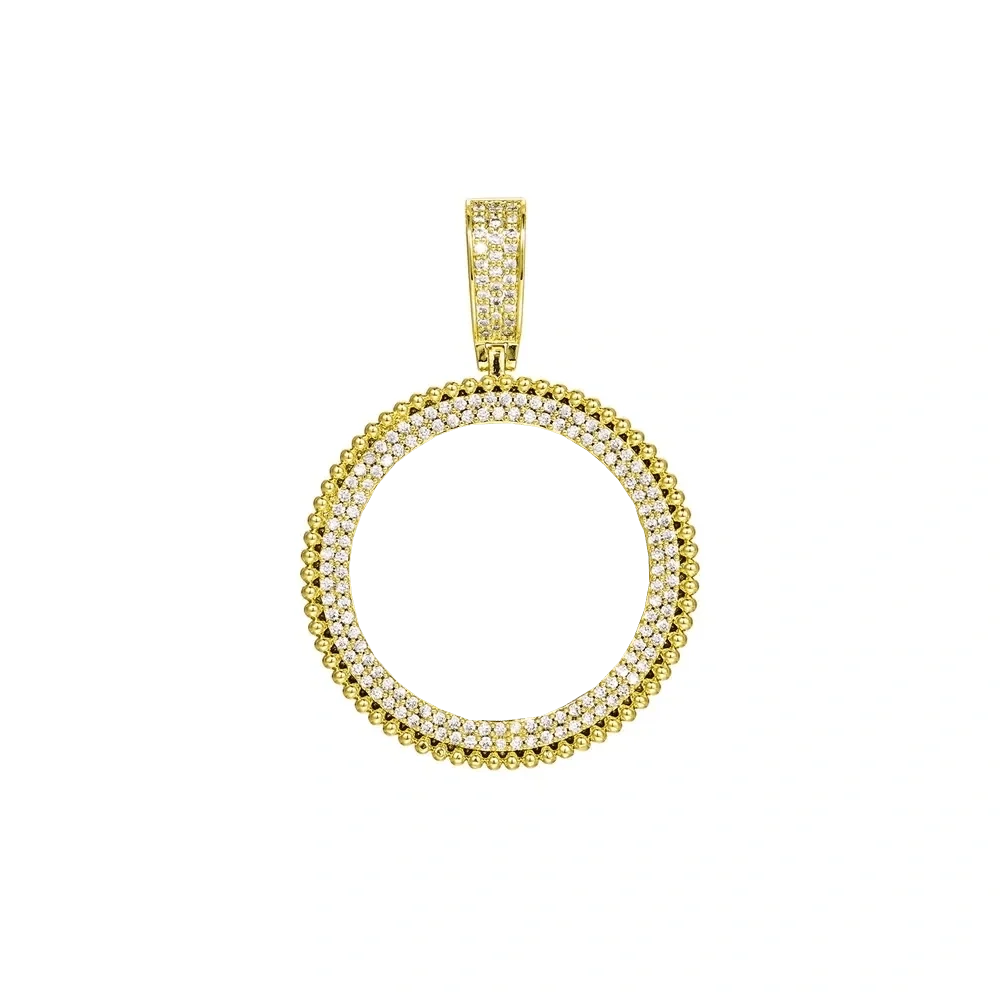 3D Round Solid Custom Photo Pendant - 37mm