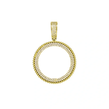 3D Round Solid Custom Photo Pendant - 37mm