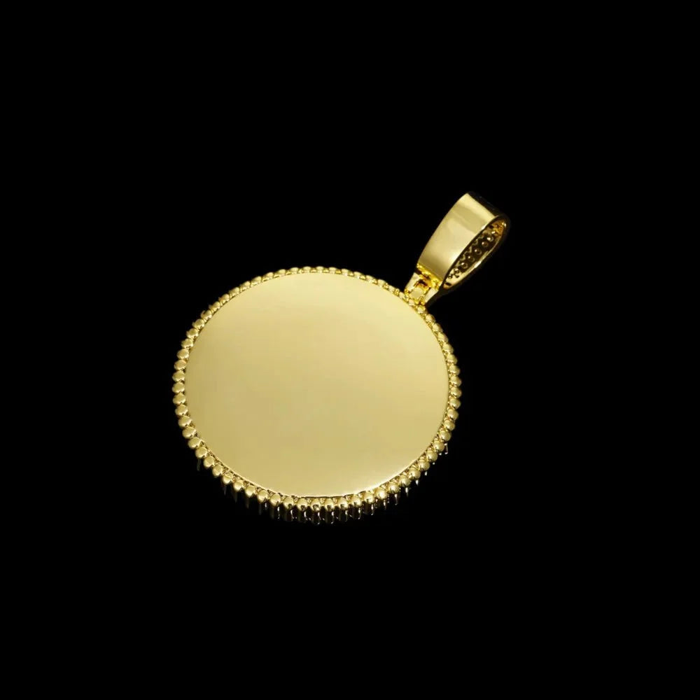 3D Round Solid Custom Photo Pendant - 37mm