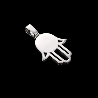 3D Round Solid Hand Custom Photo Pendant - 33mm