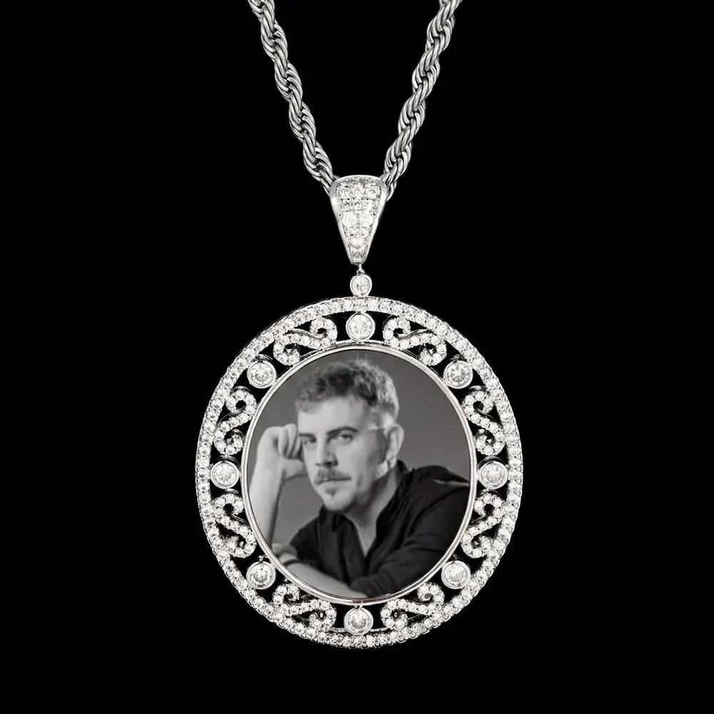 3D Round Solid Photo Custom Commemorative Pendant - 38mm