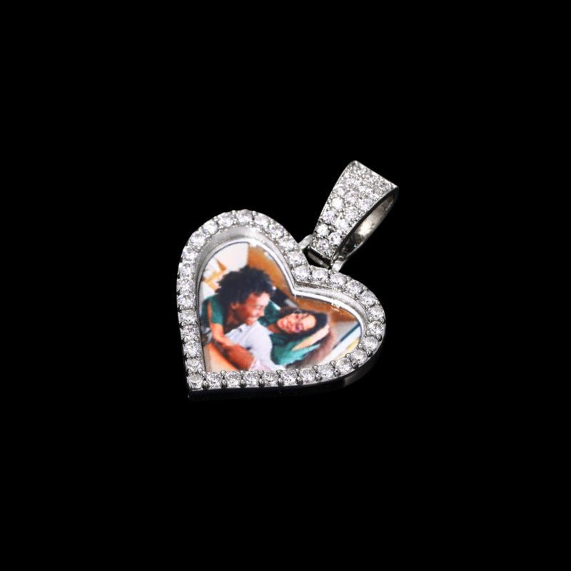3D Small Solid Heart Photo Custom Commemorative Pendant - 25mm