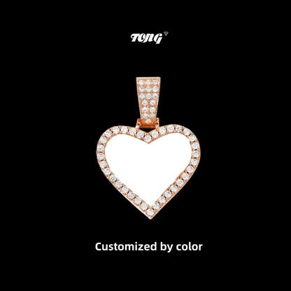 3D Small Solid Heart Photo Custom Commemorative Pendant - 25mm