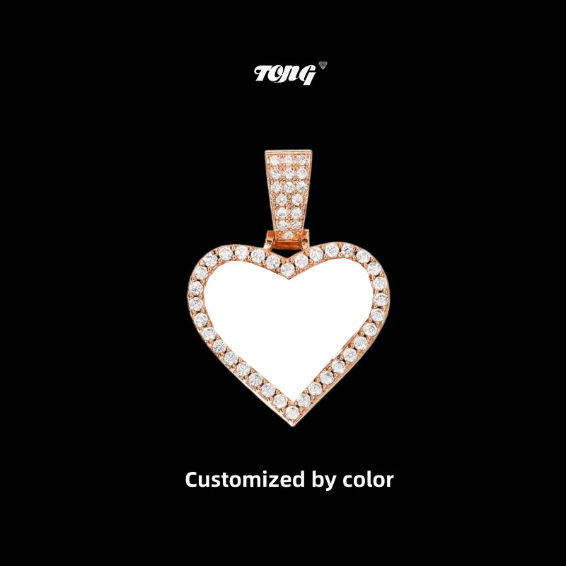 3D Small Solid Heart Photo Custom Commemorative Pendant - 25mm