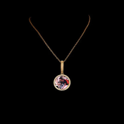 3D Small Solid Round Custom Photo Pendant - 35mm