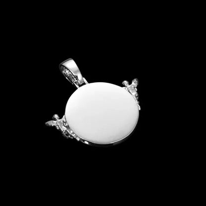 3D Solid Angel Round Custom Photo Pendant - 52mm