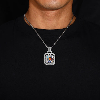 3D Solid Hollow Square Custom Photo Pendant - 30mm