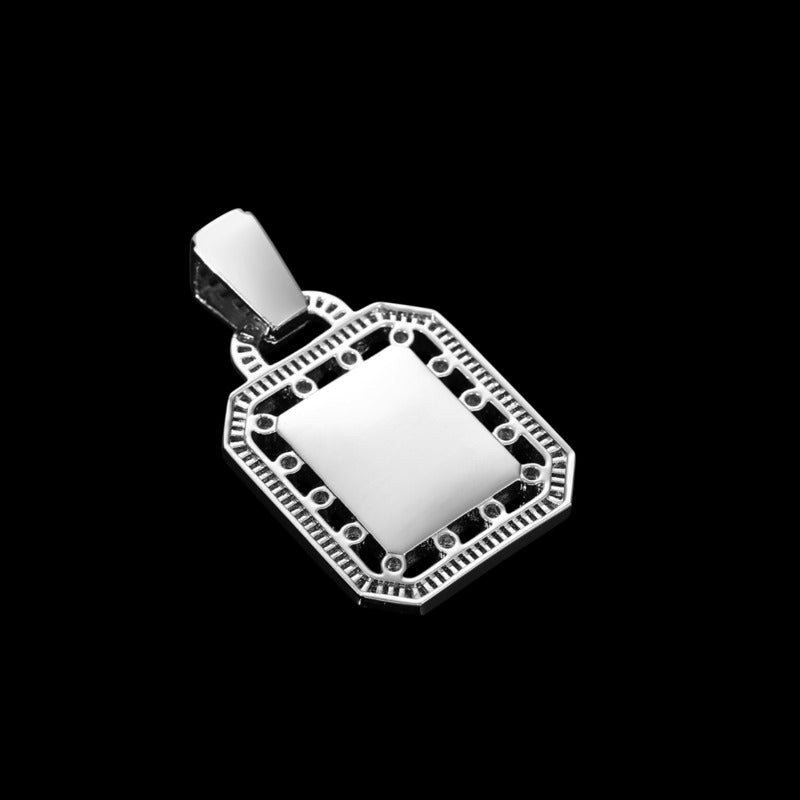 3D Solid Hollow Square Custom Photo Pendant - 30mm