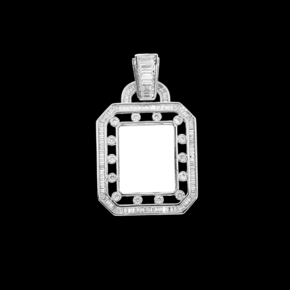 3D Solid Hollow Square Custom Photo Pendant - 30mm