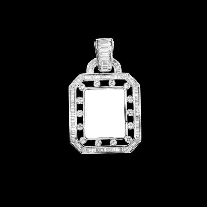 3D Solid Hollow Square Custom Photo Pendant - 30mm