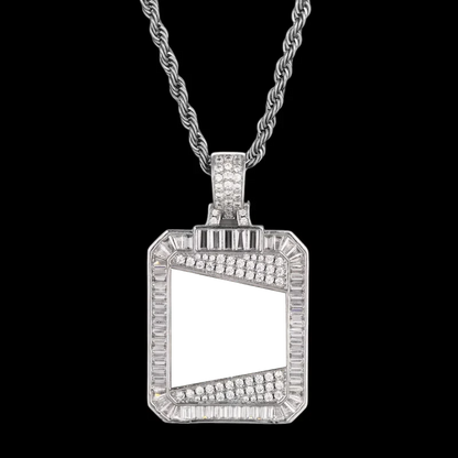 3D Solid Square Custom Photo Pendant - 28mm