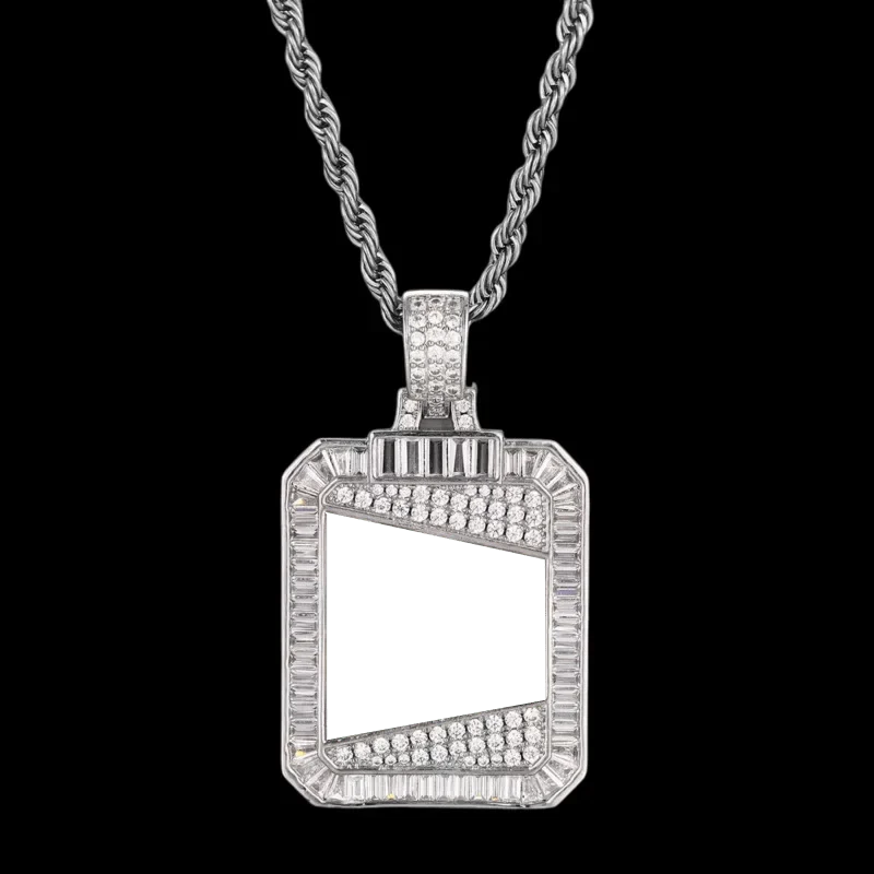 3D Solid Square Custom Photo Pendant - 28mm