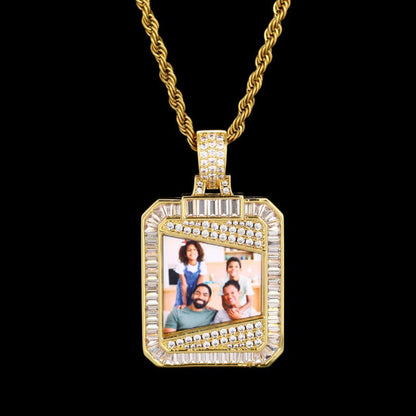 3D Solid Square Custom Photo Pendant - 28mm
