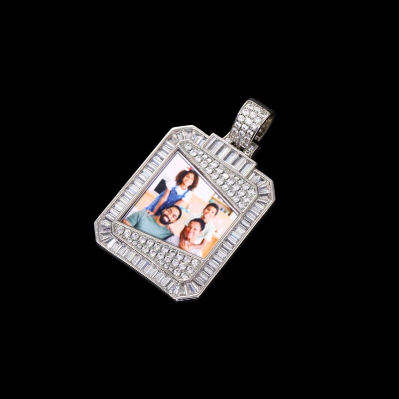 3D Solid Square Custom Photo Pendant - 28mm