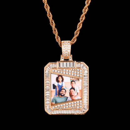 3D Solid Square Custom Photo Pendant - 28mm