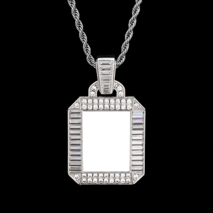 3D Square Solid Photo Custom Pendant - 30mm