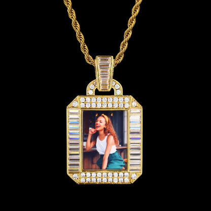 3D Square Solid Photo Custom Pendant - 30mm