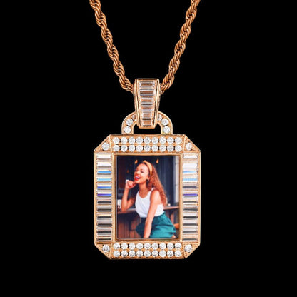3D Square Solid Photo Custom Pendant - 30mm