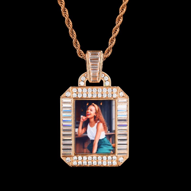 3D Square Solid Photo Custom Pendant - 30mm