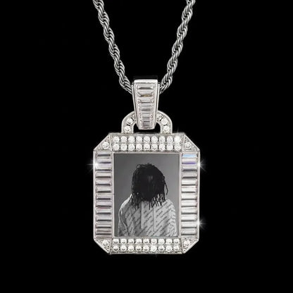 3D Square Solid Photo Custom Pendant - 30mm