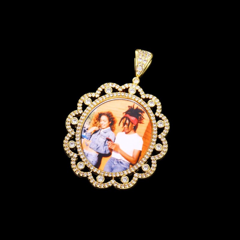 3D Sunflower Solid Photo Custom Commemorative Pendant - 40mm