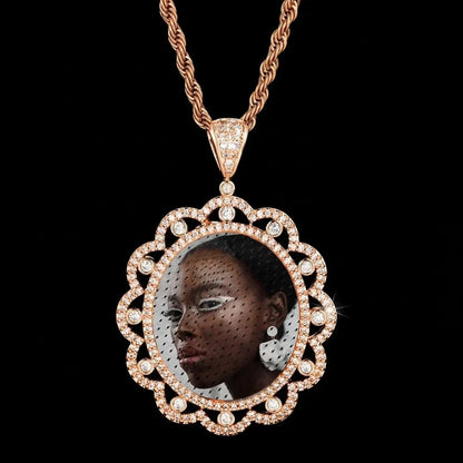3D Sunflower Solid Photo Custom Commemorative Pendant - 40mm