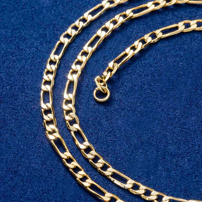 3mm Figaro Chain in Gold