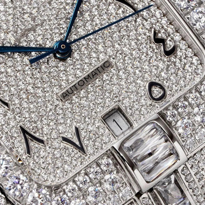 40mm Large Diamond VVS Moissanite Square Watch – Custom Edition