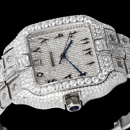 40mm Large Diamond VVS Moissanite Square Watch – Custom Edition