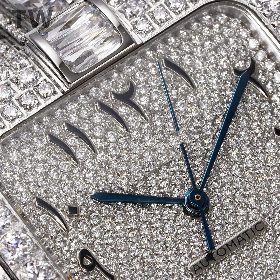 40mm Large Diamond VVS Moissanite Square Watch – Custom Edition