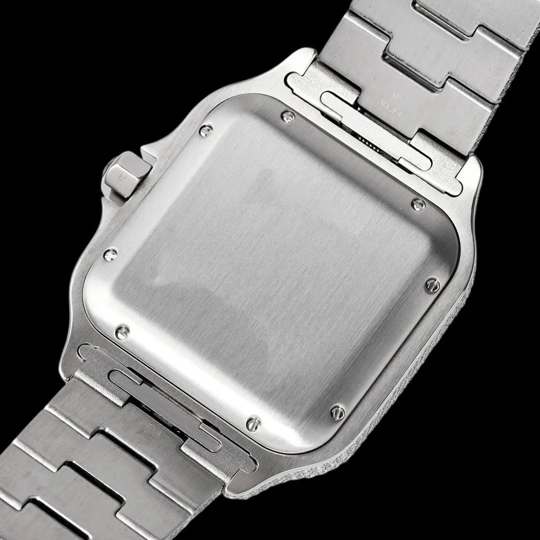 40mm Large VVS Moissanite Square Watch – Rose Gold Custom Edition