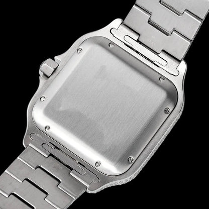 40mm Large VVS Moissanite Square Watch – Rose Gold Custom Edition
