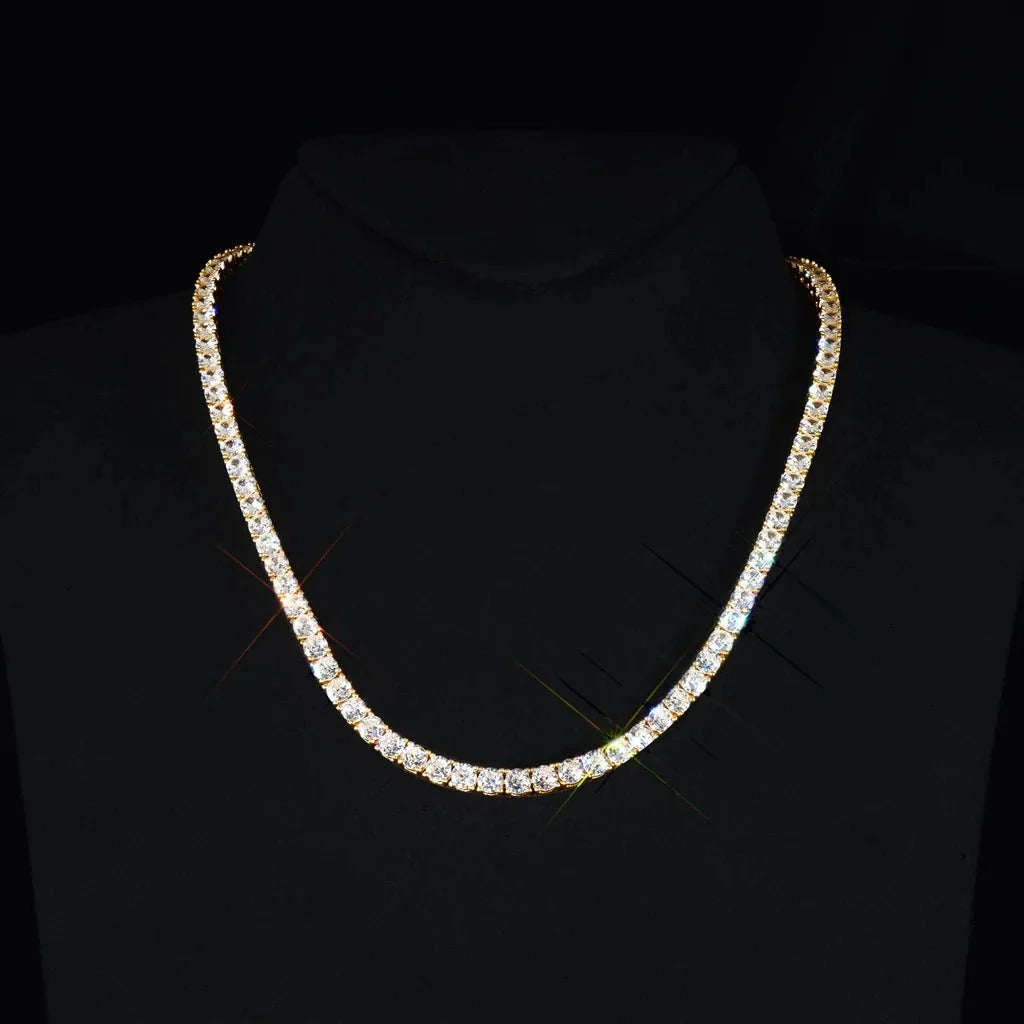S925 Tennis Chain in Yellow Gold - 4mm