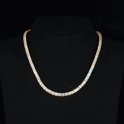 S925 Tennis Chain in Yellow Gold - 4mm