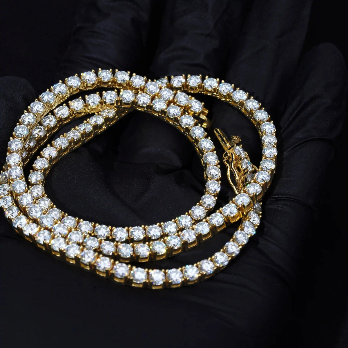 4MM 925S & VVS Moissanite Tennis Chain 18K Gold