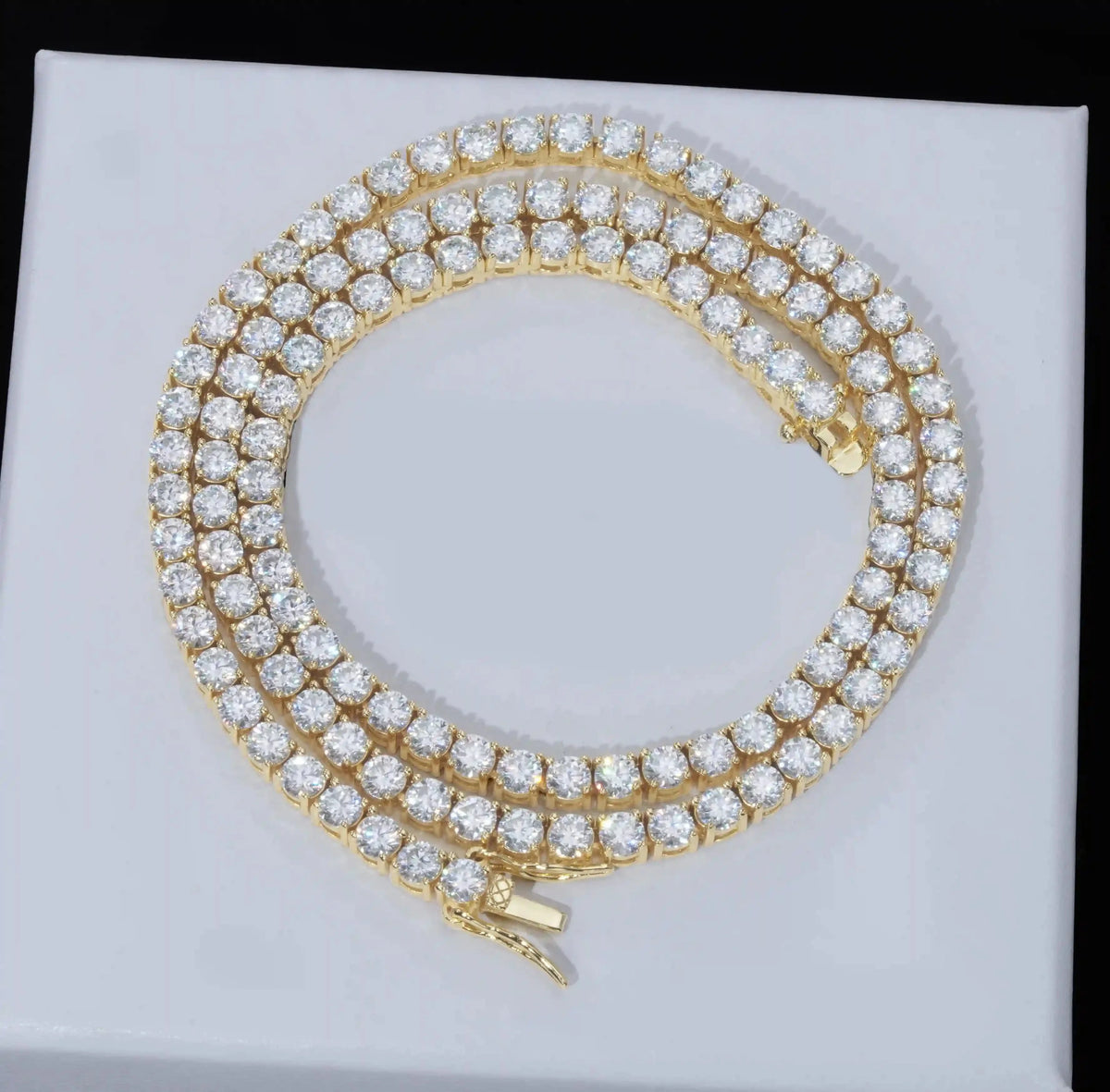 4MM 925S & VVS Moissanite Tennis Chain 18K Gold