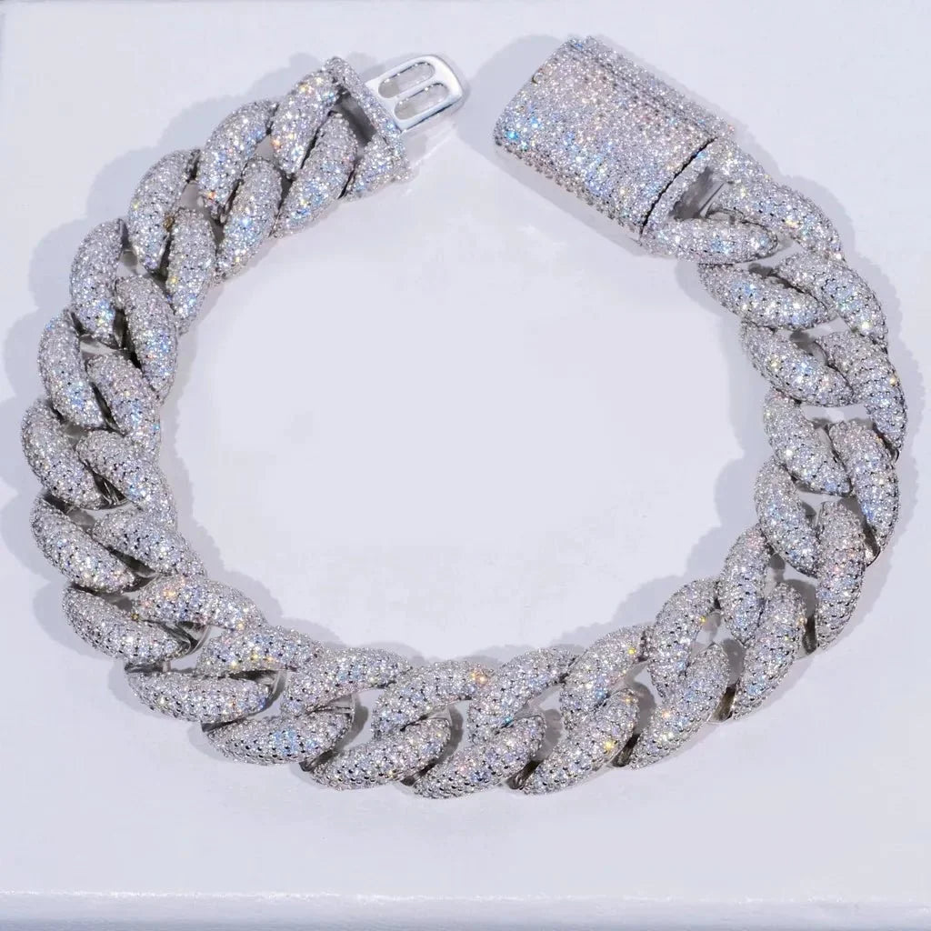 5-Row Iced Cuban Bracelet - 15mm