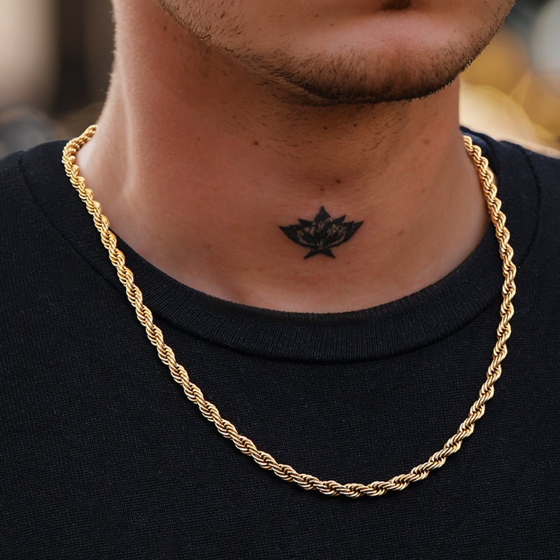 5mm 18K Gold Finish Rope Chain